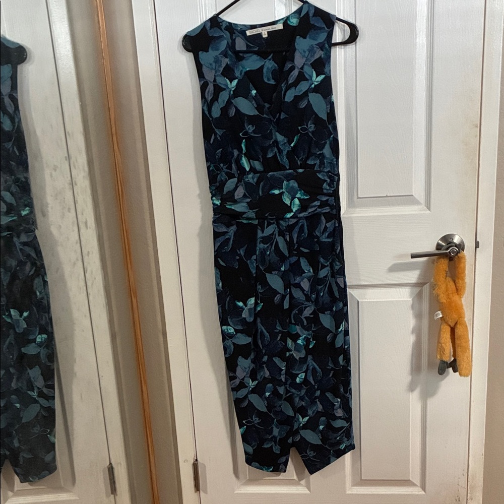 RACHEL Rachel Roy Teal and Black Midi Dress